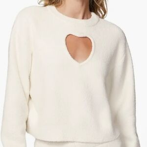 FLORENCE Cream Crew Neck Sweater with Heart Cutout